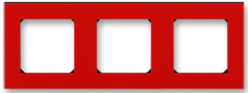 Рамка универсальная ABB EPJ Levit 3-м. красный/дымчатый чёрный картинка